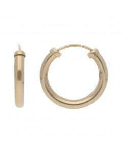 New 9ct Yellow Gold 14mm Sleeper Hoop Style Earrings