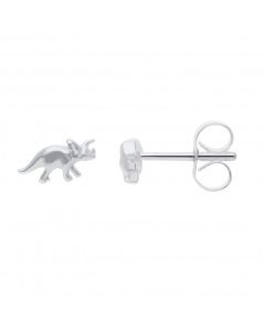 New Sterling Silver Triceratops Dinosaur Stud Earrings