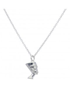 New Sterling Silver Nefertiti Head Pendant & 18" Necklace