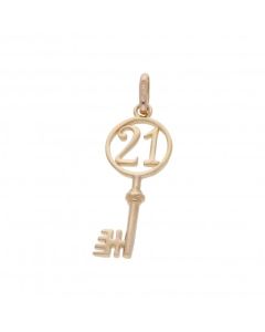 Pre-Owned 9ct Yellow Gold Age 21 Key Pendant