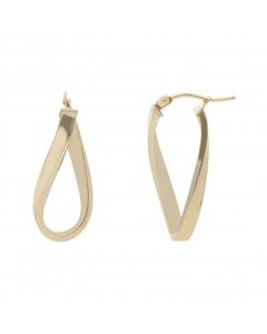 New 9ct Yellow Gold Figure 8 Twisted Hoop Creole Hoop Earrings