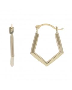 New 9ct Yellow Gold Small Fancy Creole Hoop Earrings