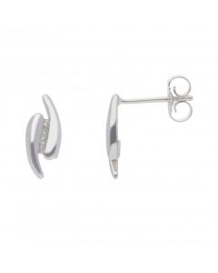 New 9ct White Gold  Diamond Stud Earrings
