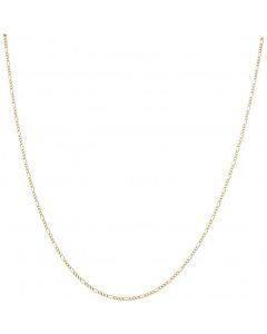 New 9ct Yellow Gold 20" Diamond-Cut Figaro Chain Necklace