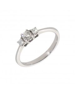 New 18ct Gold 0.44ct Princess Diamond Trilogy Ring