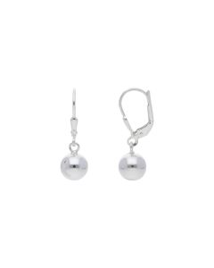 New Sterling Silver 8mm Ball Drop Earrings with Leverback Wires