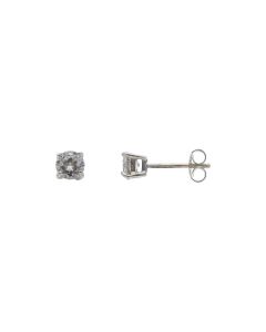 New Sterling Silver 5mm Cubic Zirconia Stud Earrings