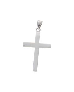 New Sterling Silver Large Plain Cross Pendant
