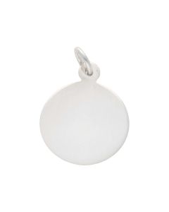New Sterling Silver Round Engraveable Disc Pendant
