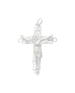 New Sterling Silver Open Large Crucifix Pendant