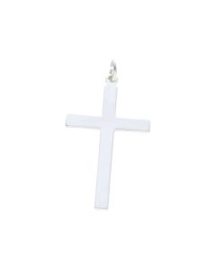 New Sterling Silver Solid Polished Cross Pendant