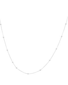 New Sterling Silver 41-45cm Trace & Bead Satellite Necklace