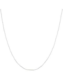 New Sterling Silver Long Bead & Ball 18" Chain Necklace
