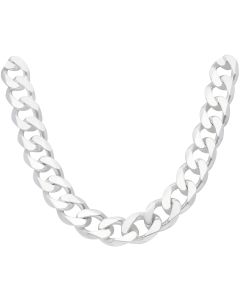 New Sterling Silver 26 Inch Heavy Curb Link Necklace 8.7oz