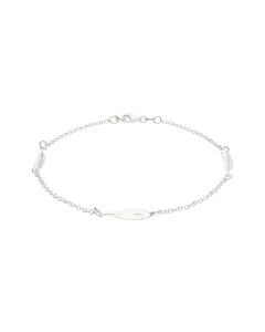 New Sterling Silver Multi Feather 10 Inch Anklet