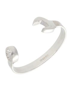 New Sterling Silver Mens Spanner Design Bangle 2.2oz