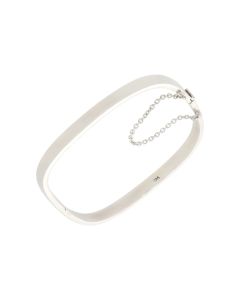 New Sterling Silver TV Shaped Bangle & Safety Chain