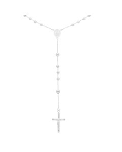 New Sterling Silver 24" Rosary Bead Chain Necklace