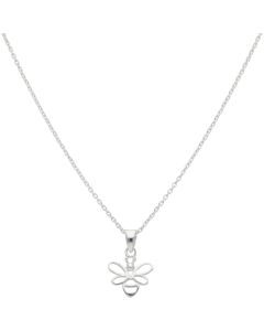 New Sterling Silver Bee Pendant & 16" Chain Necklace