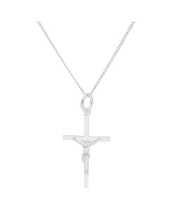 New Sterling Silver Crucifix & 18" Chain Necklace