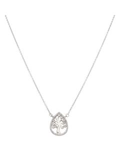 New Sterling Silver Gem Set Tree Of Life 16-17" Necklace