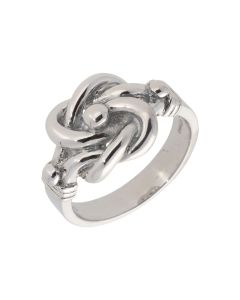 New Sterling Silver Solid Mens Knot Ring