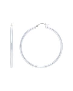 New Sterling Silver 50mm Hoop Earrings