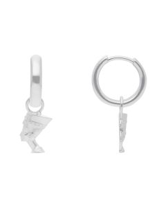 New Sterling Silver Nefertiti Drop Huggie Hoop Earrings