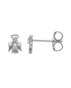 New Sterling Silver Cubic Zirconia Angel Stud Earrings