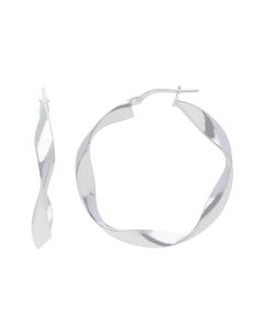 New Sterling Silver Twisted Hoop Earrings