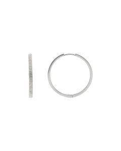 New Sterling Silver 30mm Grooved Huggie Hoop Earrings