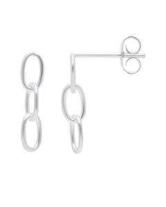 New Sterling Silver Chain Link Small Drop Earrings
