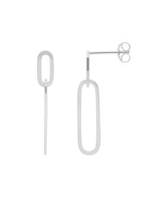 New Sterling Silver Paperclip Link Drop Earrings
