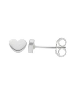 New Sterling Silver Small Heart Stud Earrings