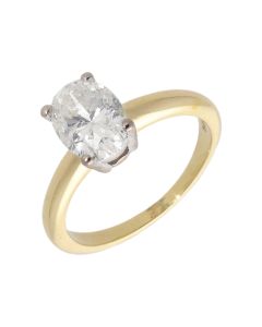 Pre-Owned 18ct Gold 1.45 Carat Oval Diamond Solitaire Ring