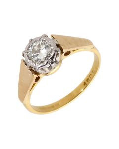 Pre-Owned 9ct Gold Vintage Style 0.35ct Diamond Solitaire Ring