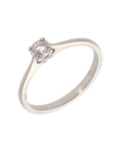 Pre-Owned 9ct White Gold 0.10 Carat Diamond Solitaire Ring