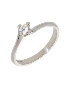 Pre-Owned Platinum 0.20 Carat Diamond Solitaire Twist Ring