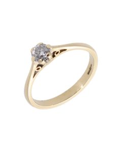 Pre-Owned 9ct Yellow Gold 0.33 Carat Diamond Solitaire Ring