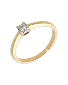 Pre-Owned 18ct Gold 0.26ct Princess Cut Diamond Solitaire Ring
