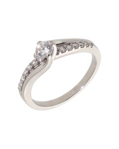 Pre-Owned 18ct Gold 0.50ct Diamond Solitaire & Shoulders Ring