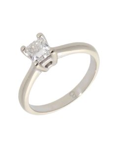 Pre-Owned 18ct White Gold 0.72 Carat Princess Cut Diamond Ring
