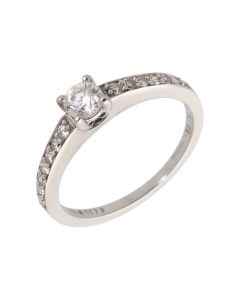 Pre-Owned 18ct Gold 0.53ct Diamond Solitaire & Shoulders Ring