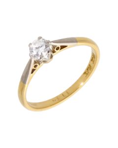Pre-Owned 14ct Gold Vintage Style 0.31ct Diamond Solitaire Ring