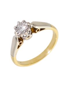 Pre-Owned 9ct Gold Vintage Style 0.27ct Diamond Solitaire Ring