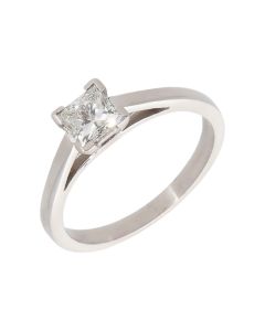 Pre-Owned 9ct Gold 0.57ct Princess Cut Diamond Solitaire Ring