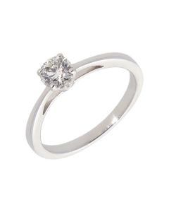 Pre-Owned 18ct White Gold 0.42 Carat Diamond Solitaire Ring