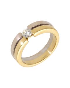 Pre-Owned 18ct Yellow & White Gold Split Band Diamond Ring