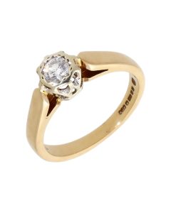 Pre-Owned 9ct Yellow Gold 0.18 Carat Diamond Solitaire Ring