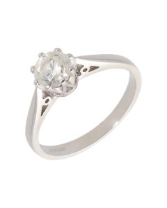 Pre-Owned 9ct White Gold 0.75 Carat Diamond Solitaire Ring
